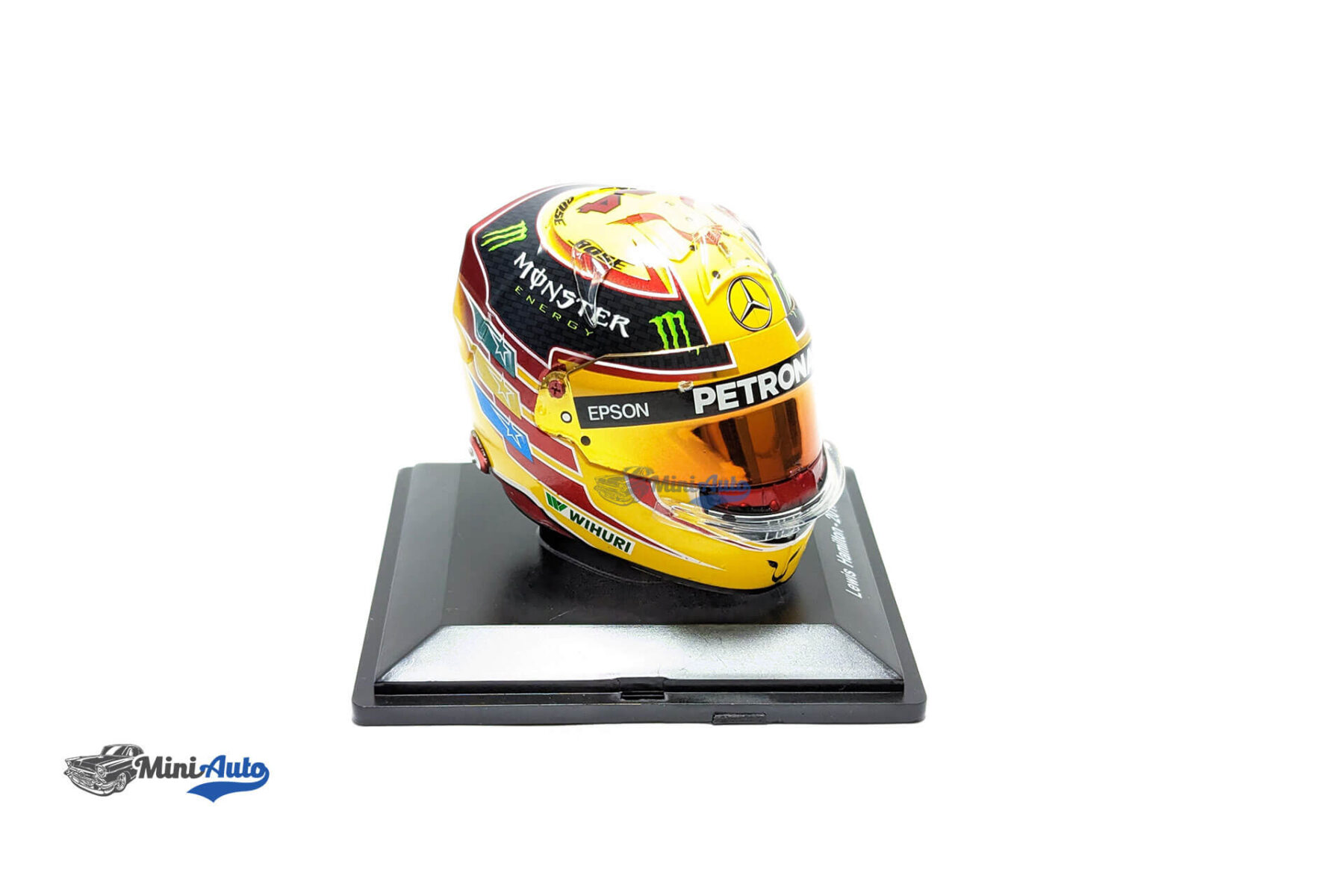 L. Hamilton #44 Mercedes Petronas formula 1 World Champion helmet 1:5 - 2017 - Yellow - Image 4