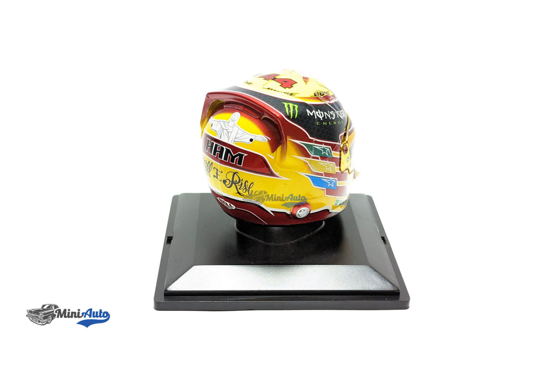 L. Hamilton #44 Mercedes Petronas formula 1 World Champion helmet 1:5 - 2017 - Yellow - Image 5