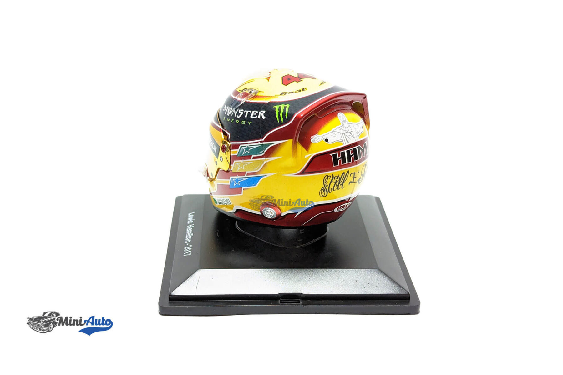 L. Hamilton #44 Mercedes Petronas formula 1 World Champion helmet 1:5 - 2017 - Yellow - Image 6