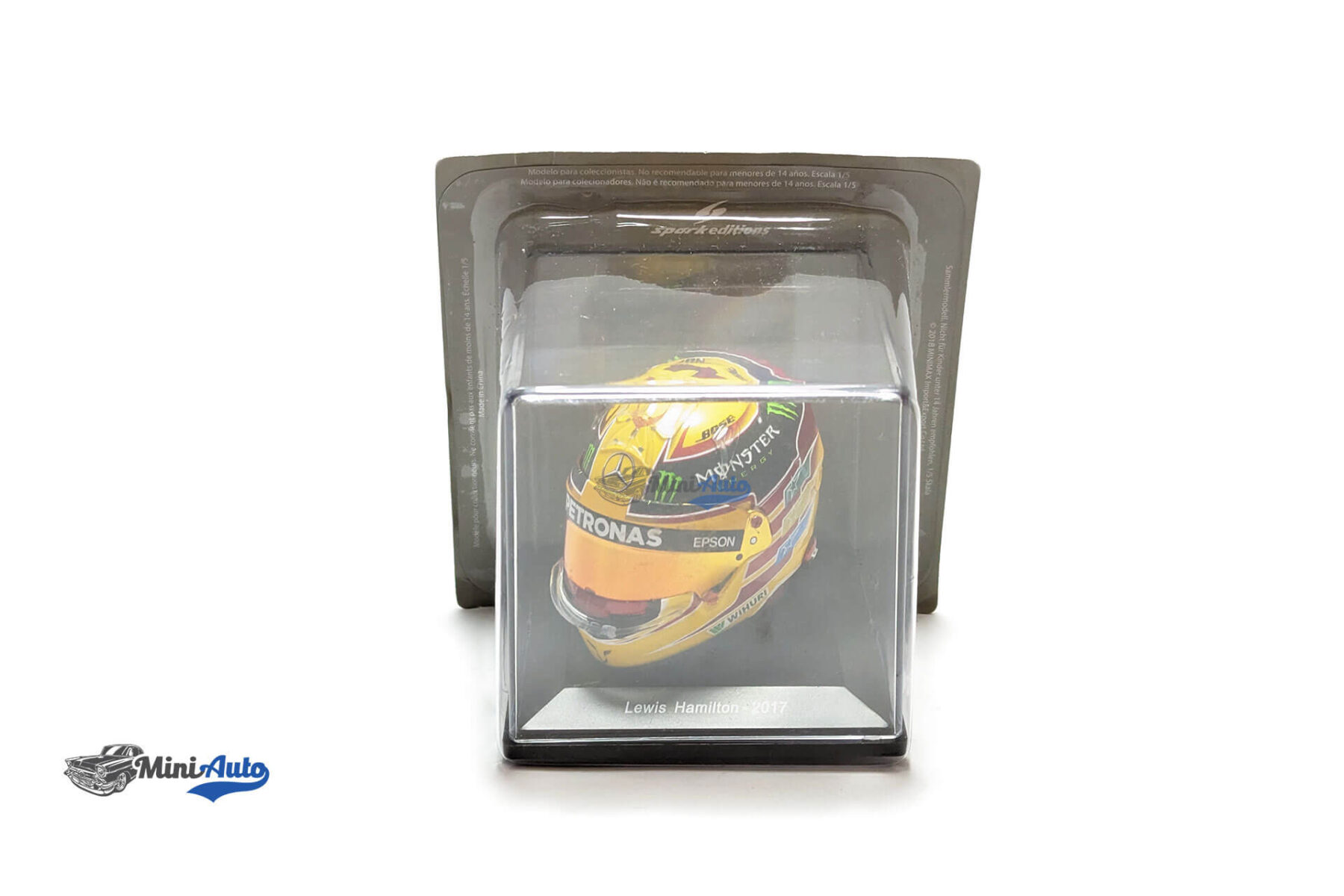 L. Hamilton #44 Mercedes Petronas formula 1 World Champion helmet 1:5 - 2017 - Yellow - Image 8