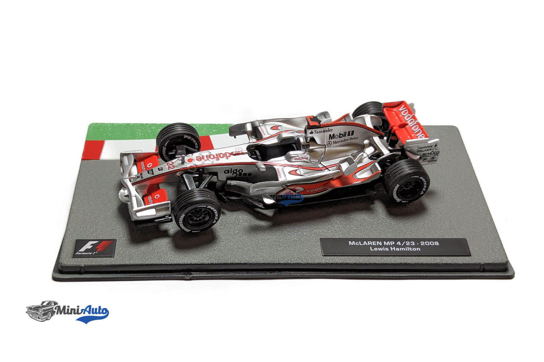 McLaren-MP-4-23---F1-World-Champion-Lewis-Hamilton-No.22,-Vodafone,-Formula-1---2008---Silver-Red_4 McLaren MP 4/23 - F1 World Champion Lewis Hamilton No.22, Vodafone, Formula 1 - 2008 - Silver/Red - Image 2