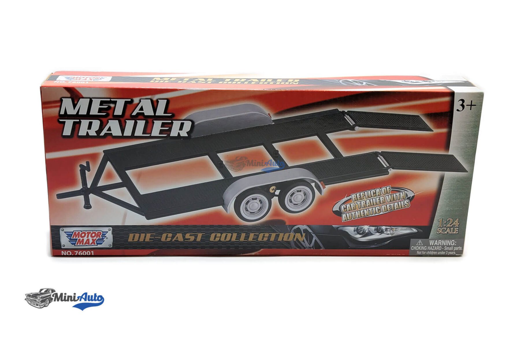 Trailer for 1:24 models with winder arm - Black/Silver - Image 12