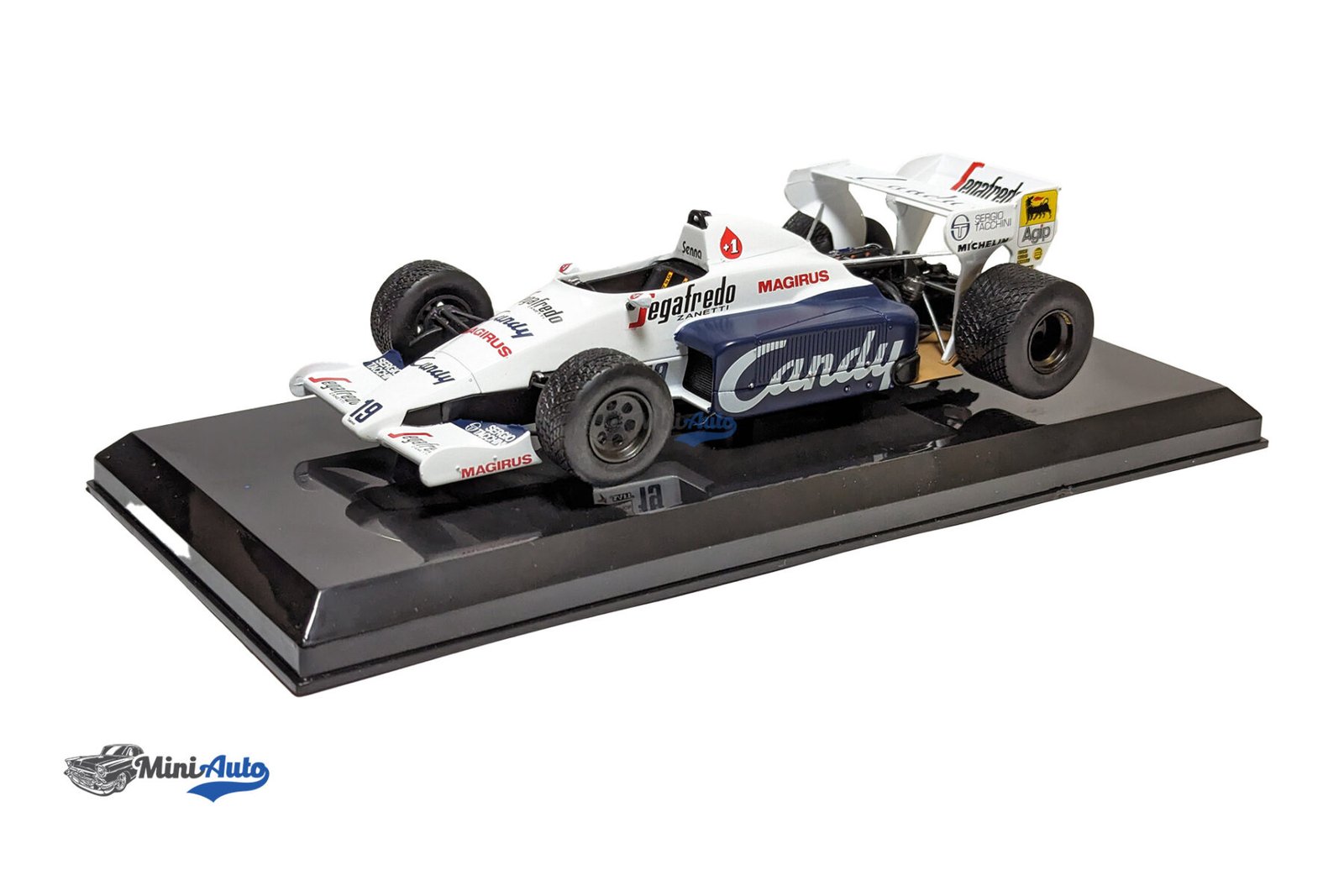 Ayrton Senna Toleman Hart TG184 #19 Formula 1 - 1984  - White/Blue - Image 4