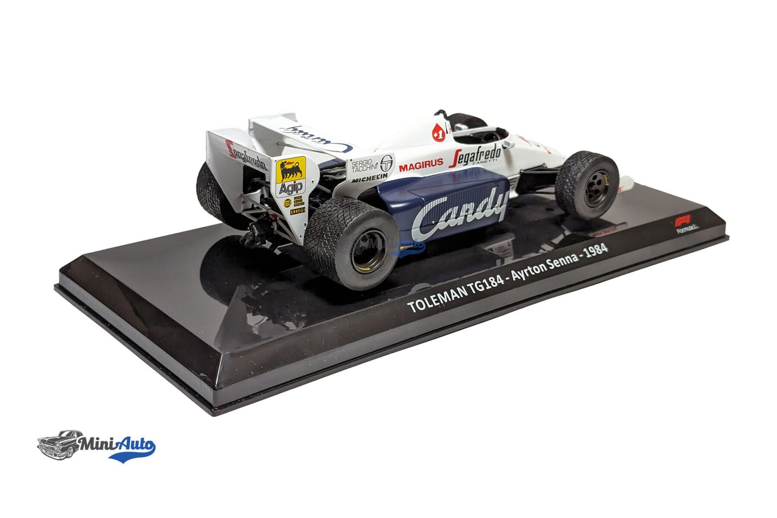 Ayrton Senna Toleman Hart TG184 #19 Formula 1 - 1984  - White/Blue - Image 6