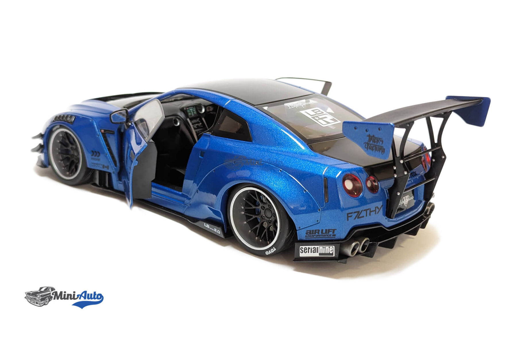 Nissan GT-R (R35) W/ Liberty Walk Body Kit 2.0 Metallic - 2020 - Blue - Image 4