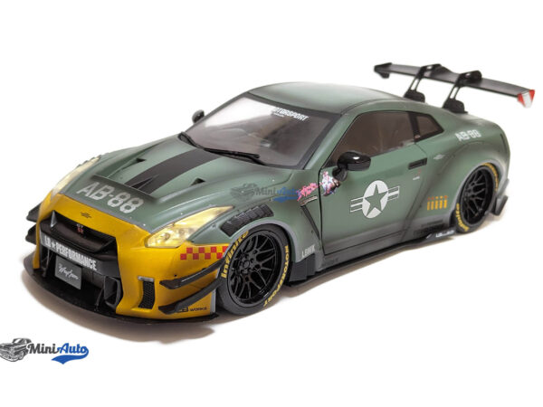 Nissan GT-R (R35) W/ Liberty Walk Body Kit 2.0 Army Fi Ghter - 2020 - Green/Grey