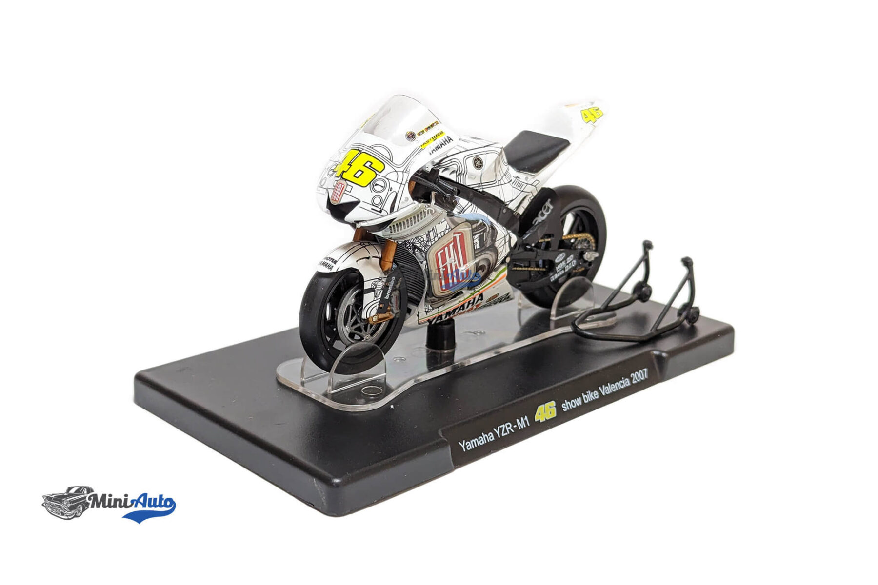 AHVAL040----Yamaha---YZR-M1-N46-Showbike-Valencia-Motogp-Valentino-Rossi---2007---White_1 Yamaha - YZR-M1 N46 Showbike Valencia Motogp Valentino Rossi - 2007 - White - Image 1