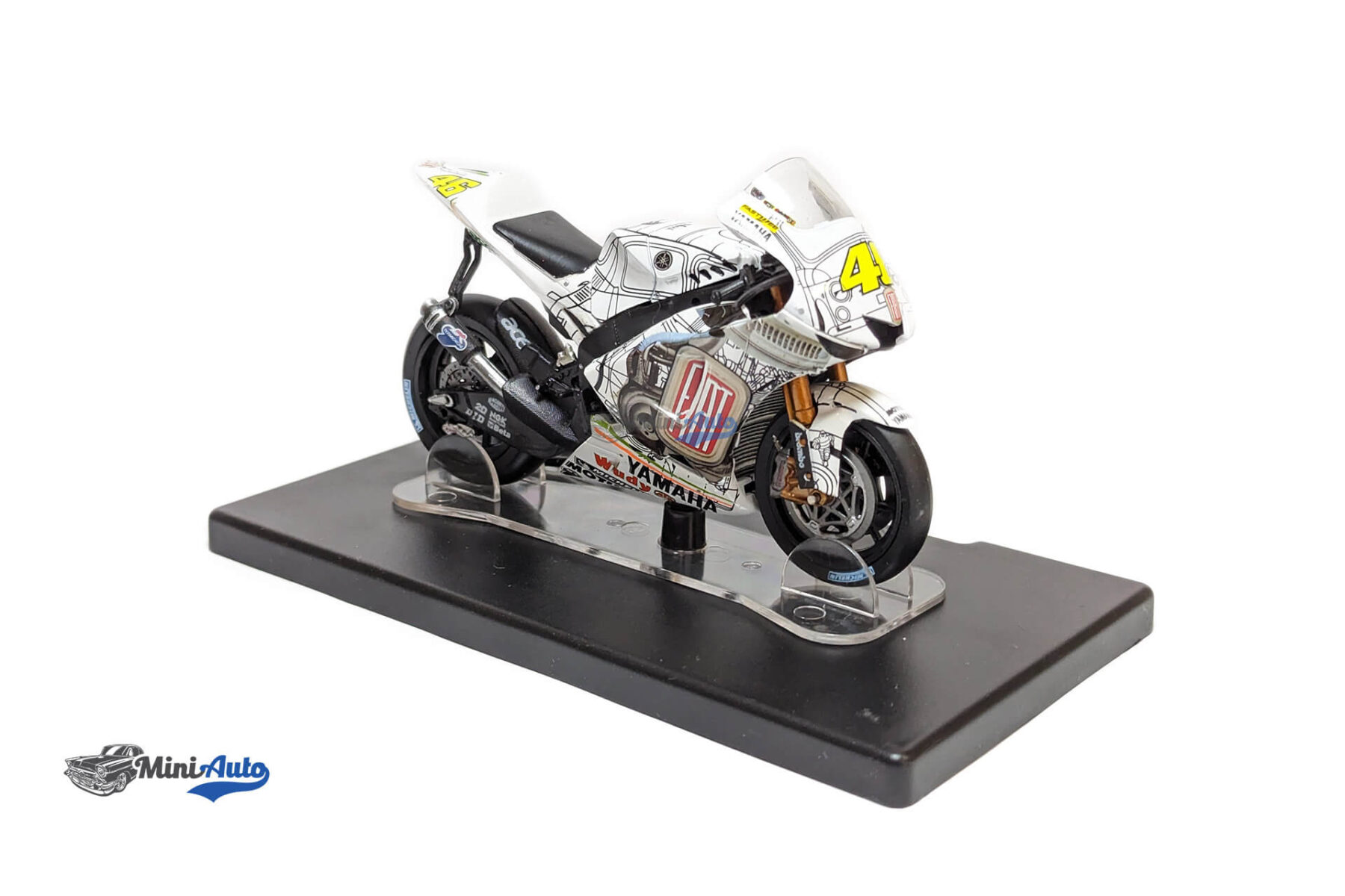 AHVAL040----Yamaha---YZR-M1-N46-Showbike-Valencia-Motogp-Valentino-Rossi---2007---White_2 Yamaha - YZR-M1 N46 Showbike Valencia Motogp Valentino Rossi - 2007 - White - Image 5