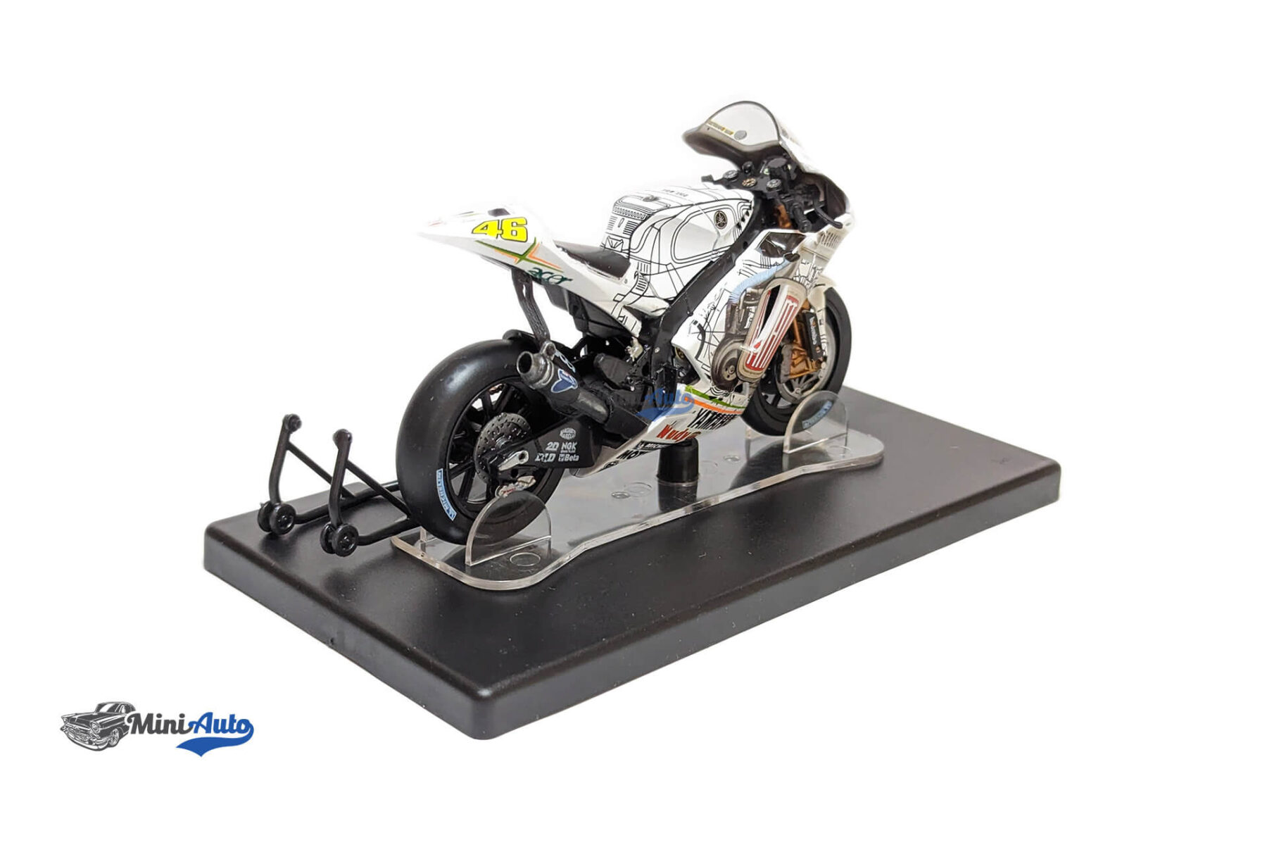 AHVAL040----Yamaha---YZR-M1-N46-Showbike-Valencia-Motogp-Valentino-Rossi---2007---White_6 Yamaha - YZR-M1 N46 Showbike Valencia Motogp Valentino Rossi - 2007 - White - Image 6