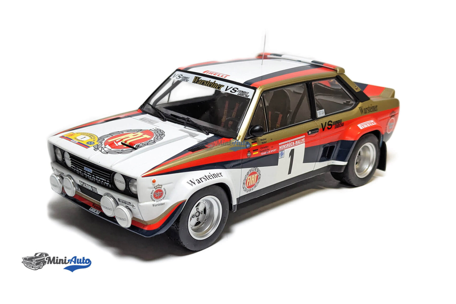 Fiat 131 Abarth, No.1 team AA Sport Warsteiner Rallye DM  Rally Hunsrück - 1980 - White - Image 4