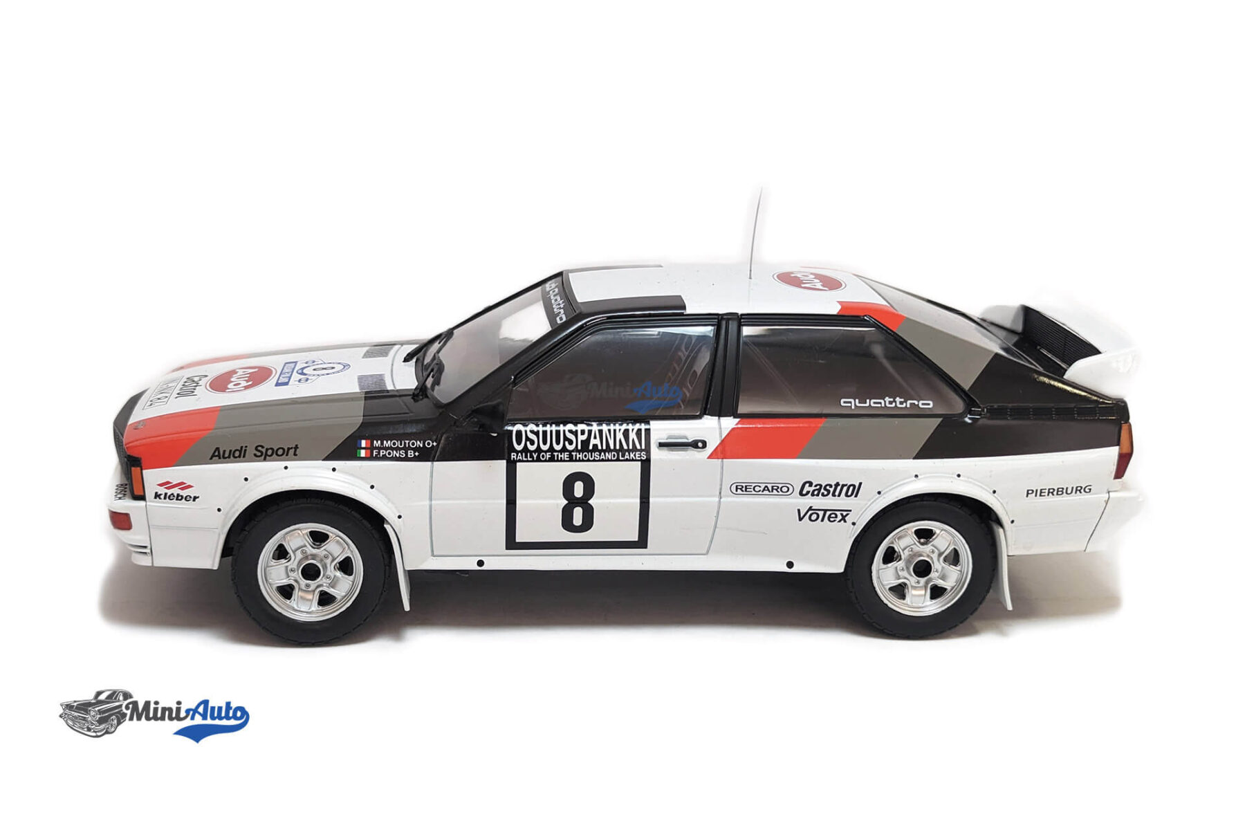 Audi Quattro, No.8, Rallye WM, 1000 Lakes Rally 1982 - White - Image 2