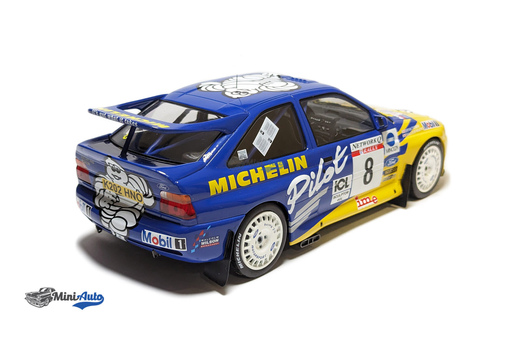 Ford Escort RS Cosworth, No.8, Michelin, Rallye WM, RAC Rally, M.Wilson/B.Thomas, 1993 - Blue/Yellow - Image 7