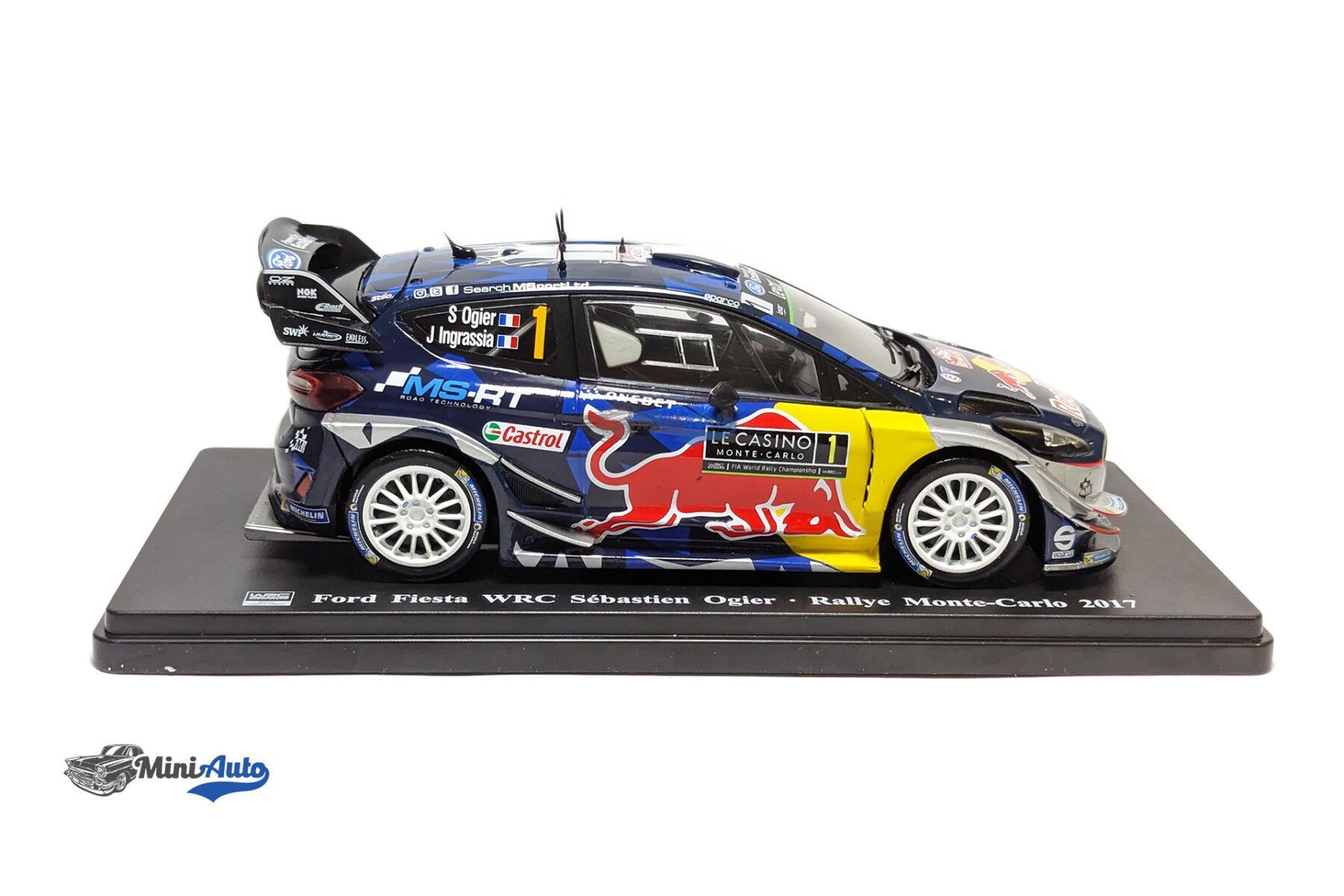 Ford England Fiesta WRC Team M-Sport N1 winner Rally Montecarlo World Champion 2017 S.Ogier-J.Ingrassia - Blue Red Yellow - Image 3