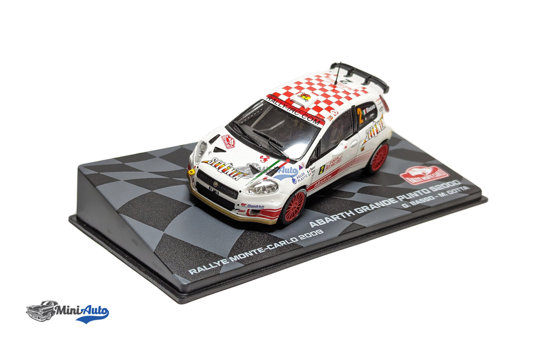 Abarth Grande Punto S2000 #2 G. Basso/M. Dotta Rally Monte Carlo - 2009 - White/Red - Image 4