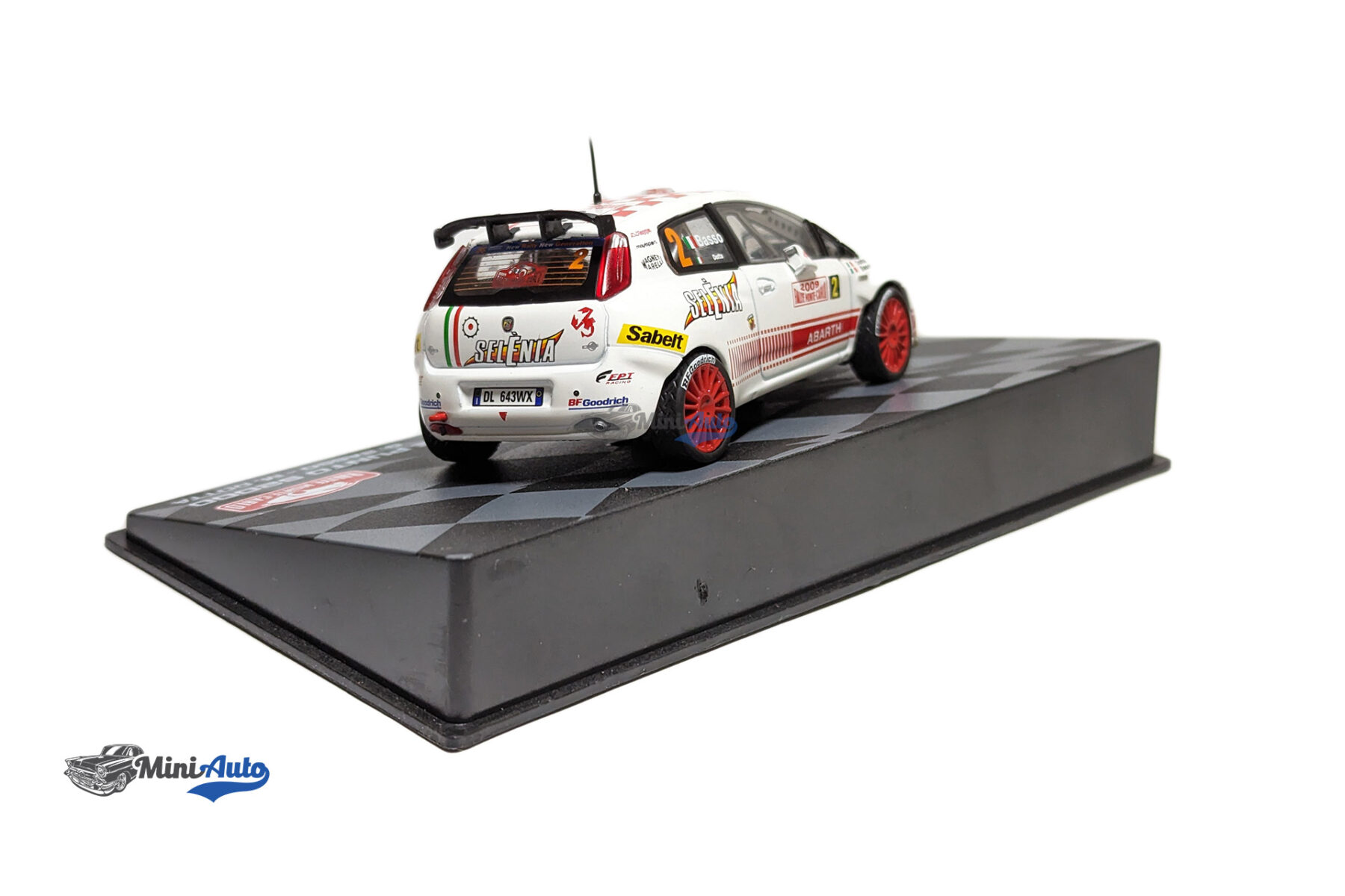 Abarth Grande Punto S2000 #2 G. Basso/M. Dotta Rally Monte Carlo - 2009 - White/Red - Image 6