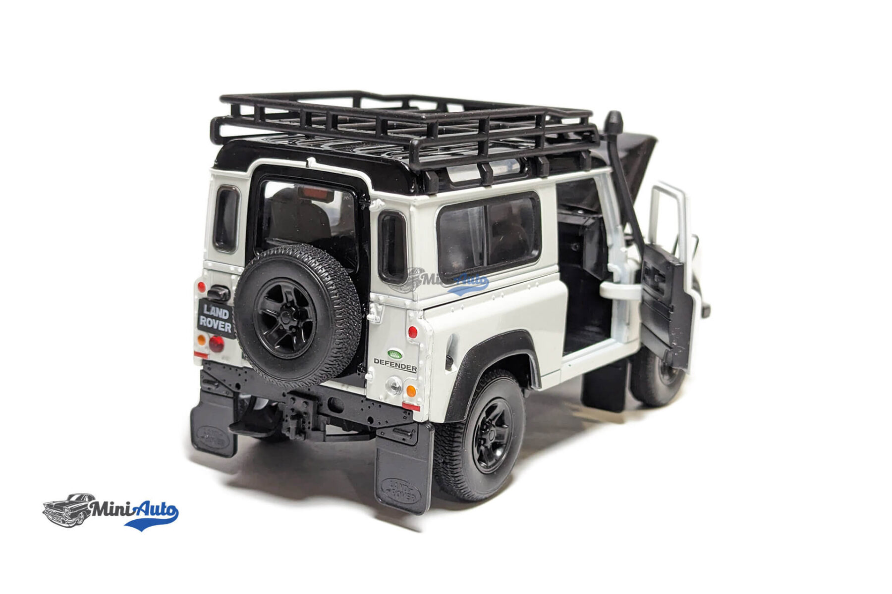 WEL22498SP-WHITE---Land-Rover-Defender-with-roof-rack---White-Black_5 Land Rover Defender with roof rack - White Black - Image 3