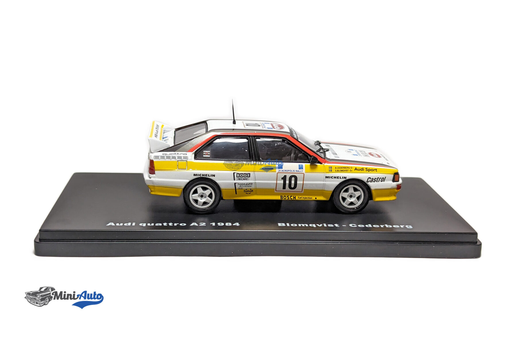 Audi Quattro N 10 Winner Rally Acropolis S.blomqvist - B.cederberg - 1984 - Yellow - Image 2