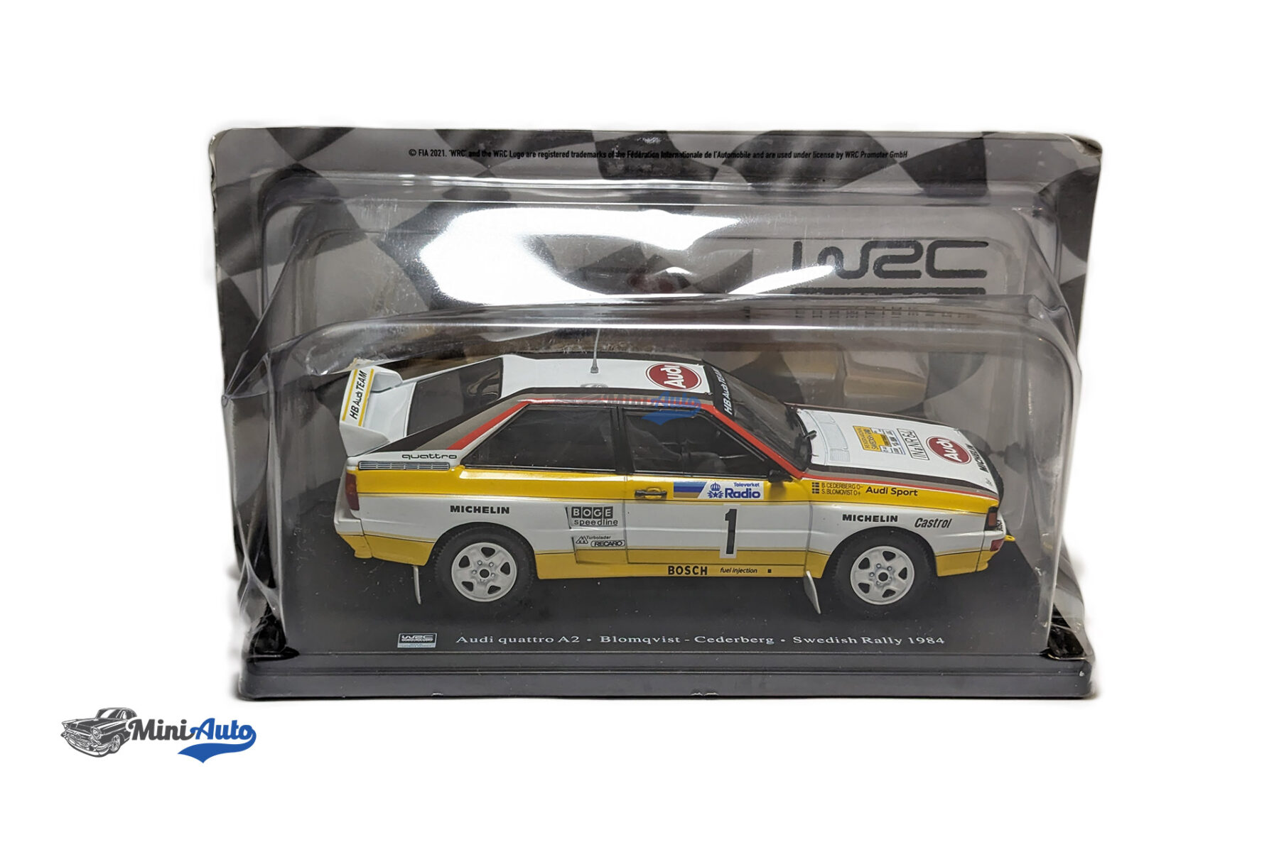 Audi Quattro A2 #1 Winner Rallye Sweden 1984 Blomqvist, Cederberg - White/Yellow - Image 5