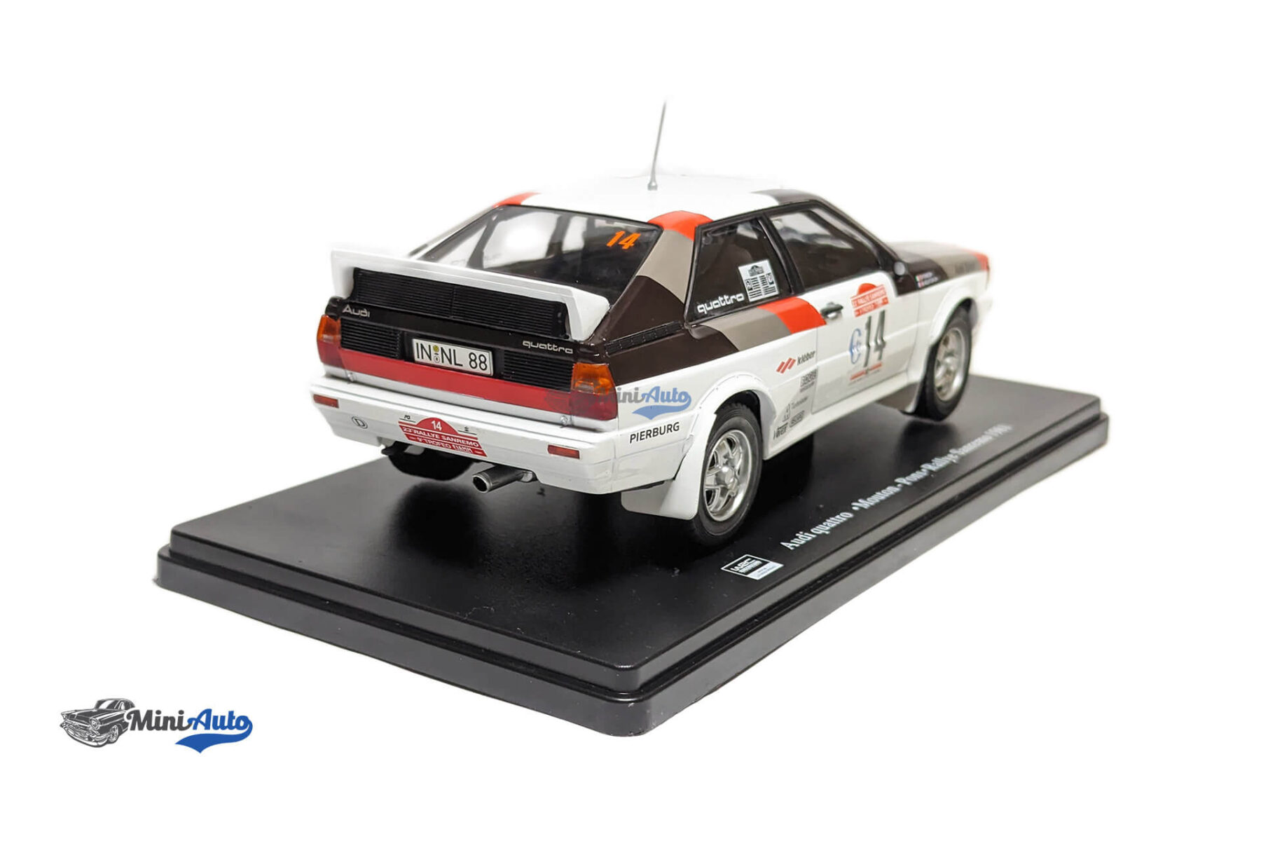 Audi Quattro #14 Winner Rallye SanRemo 1981 Mouton, Pons - White/Black - Image 4