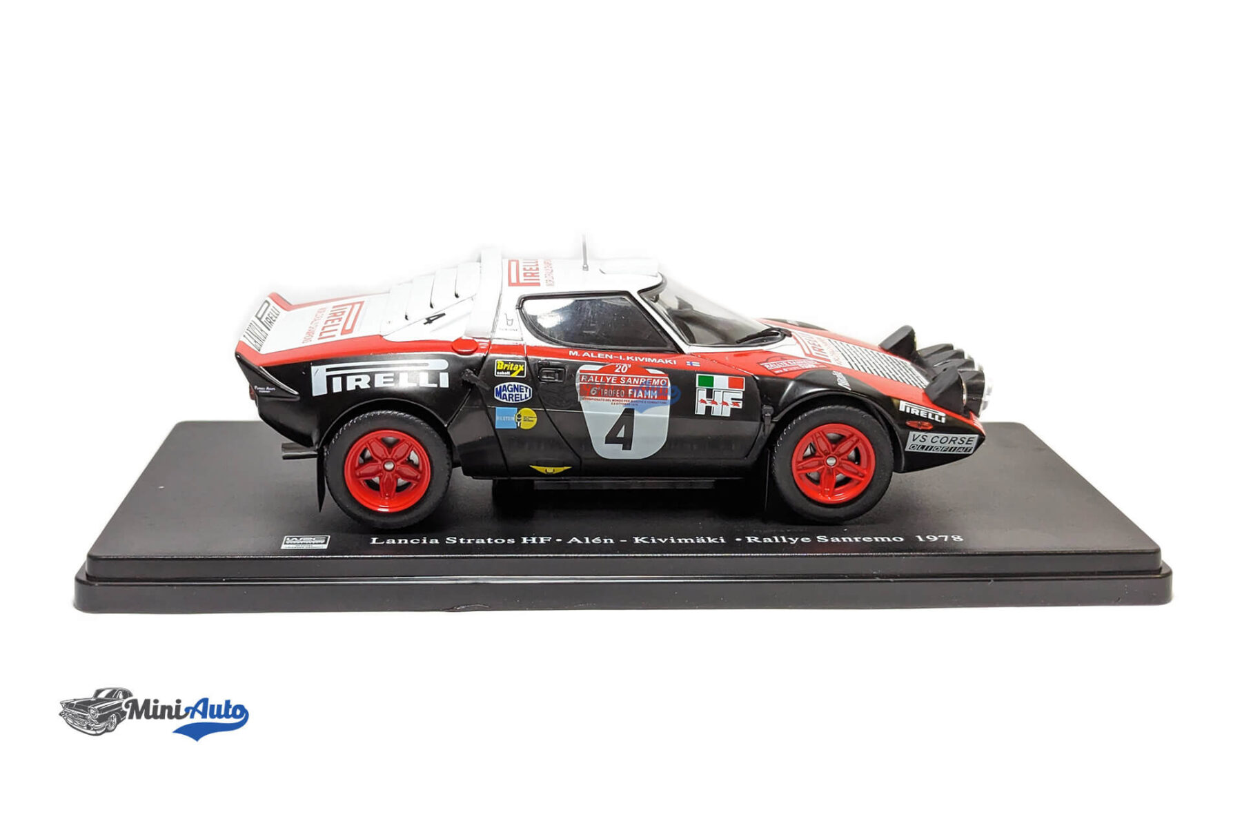 Lancia Stratos HF #4 Winner Rally SanRemo 1978 Alen, Kivimaki - Black/Red/White - Image 2