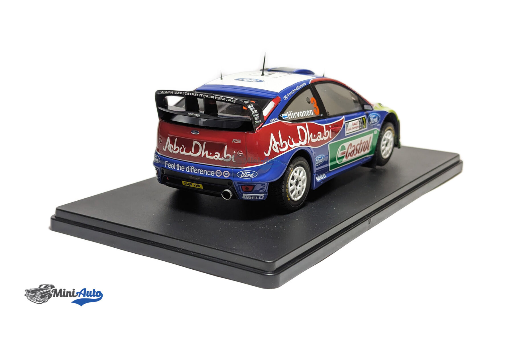 Ford Focus RS WRC, No.3, Rallye WM, Rallye Sardinien, M.Hirvonen/J.Lehtinen, 2009 - Green/Blue/Red - Image 4