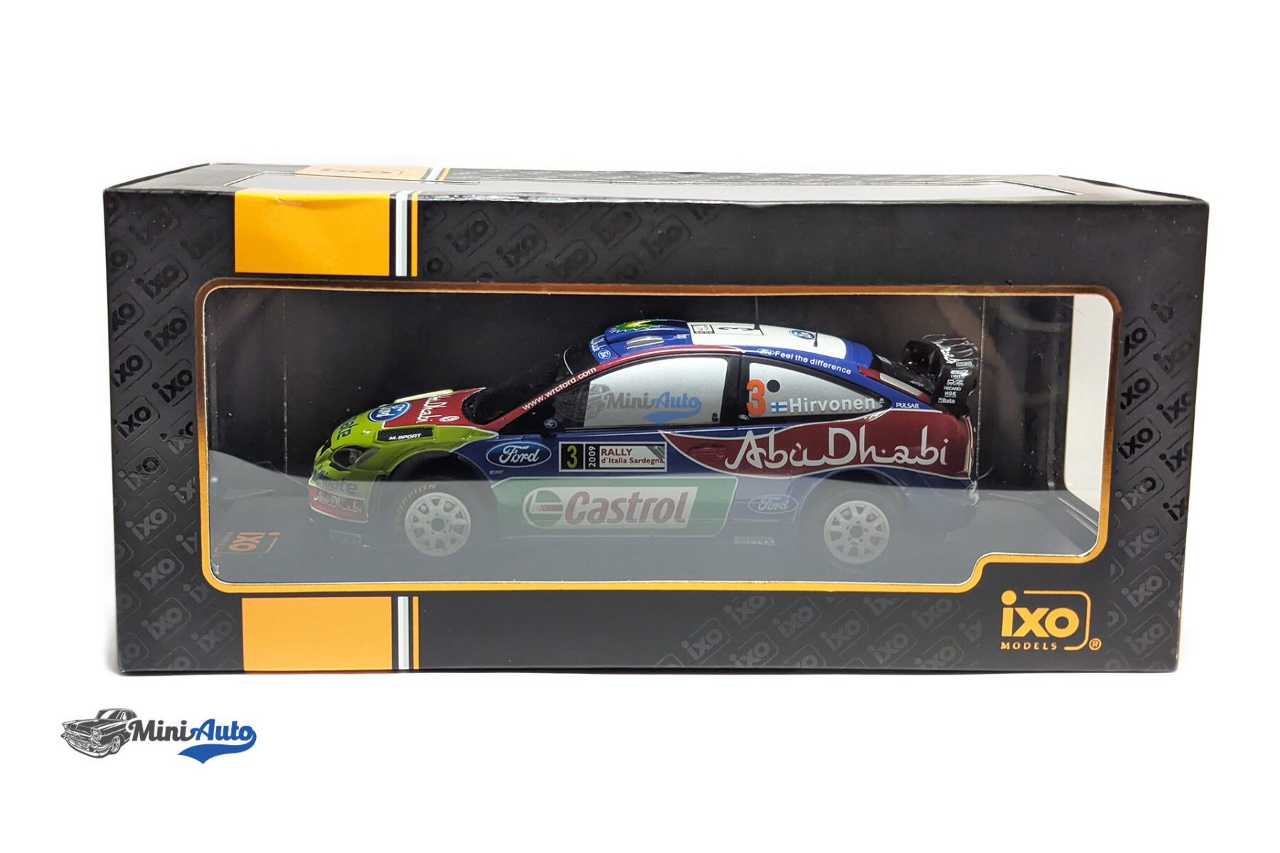 Ford Focus RS WRC, No.3, Rallye WM, Rallye Sardinien, M.Hirvonen/J.Lehtinen, 2009 - Green/Blue/Red - Image 5