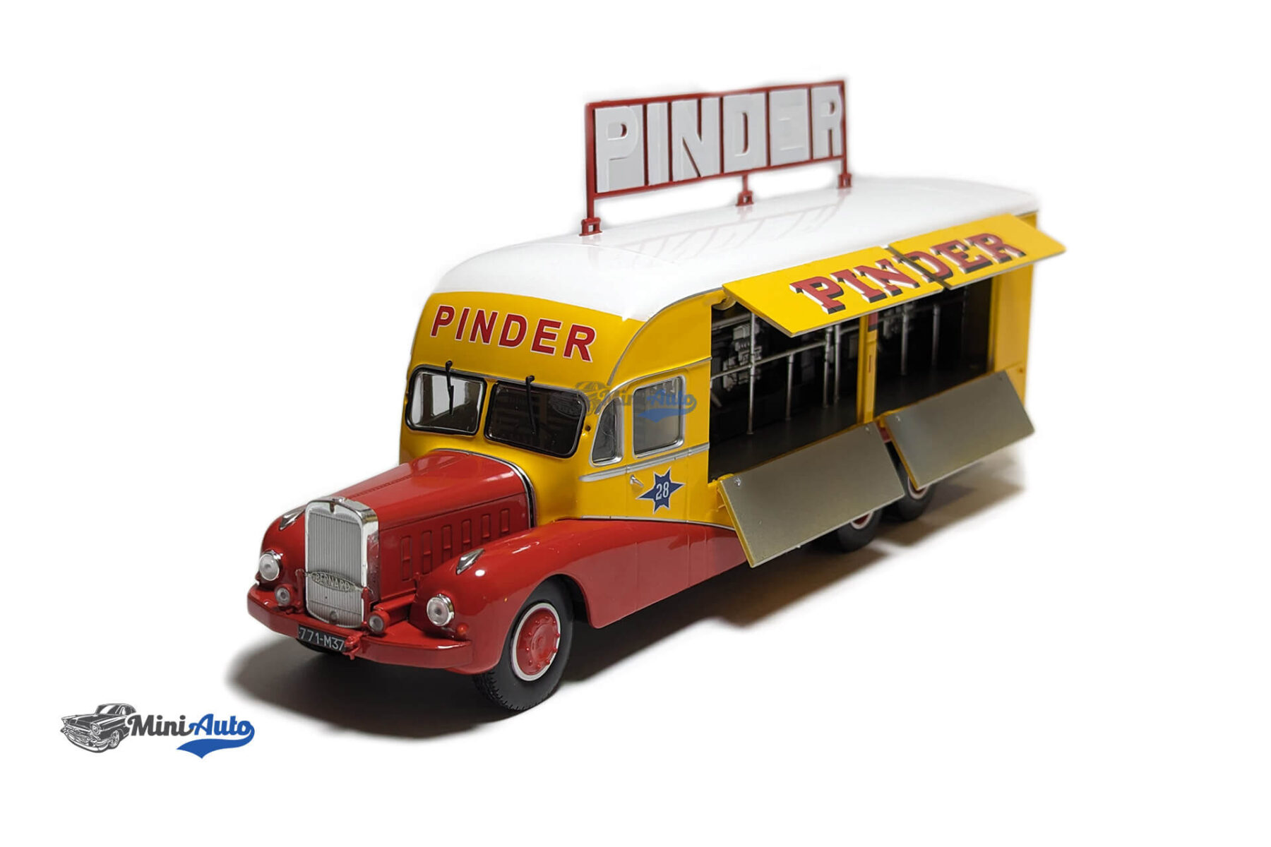 Bernard 28 Electrical Truck Pinder circus year 1951 - Yellow/Red - Image 2