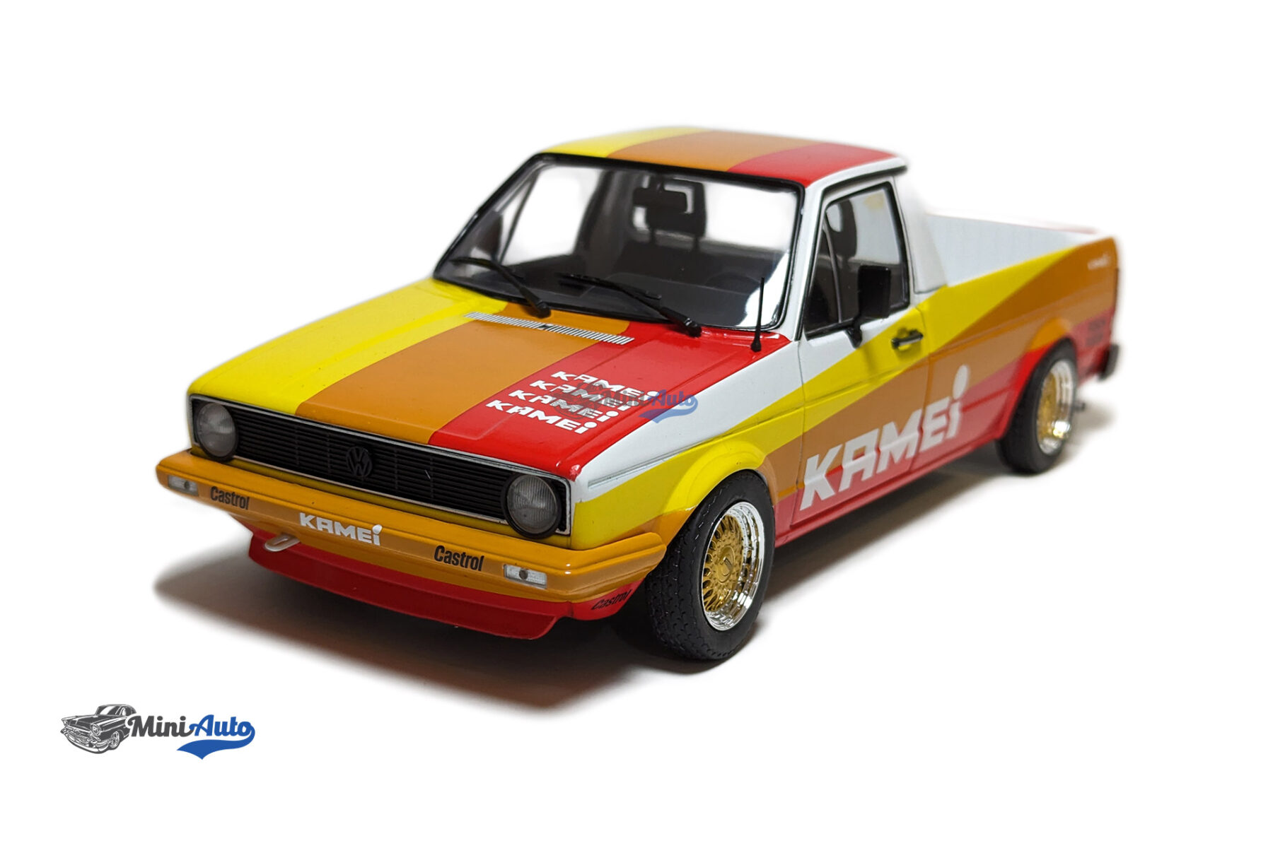 Volkswagen Caddy Pick-up MKI Kamei Tribute 1982 - White/Yellow/Red - Image 4