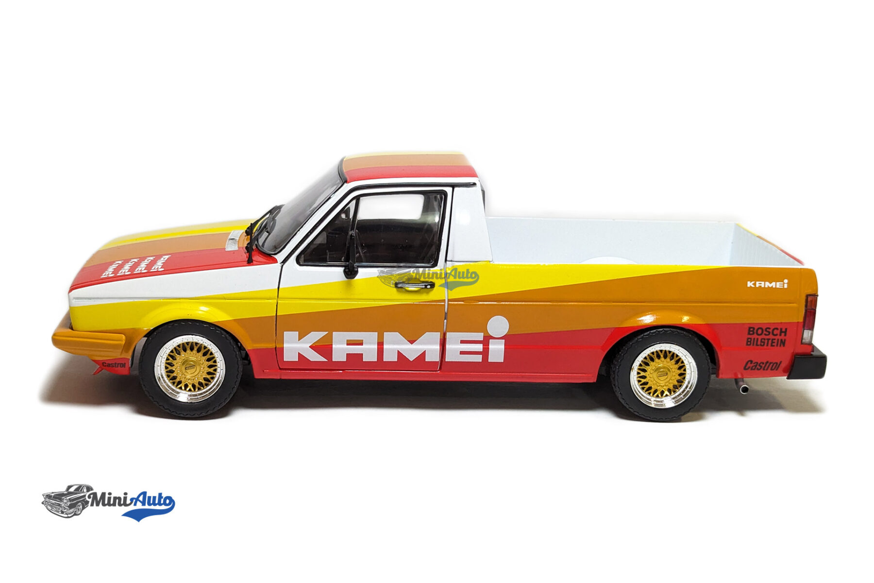 Volkswagen Caddy Pick-up MKI Kamei Tribute 1982 - White/Yellow/Red - Image 6