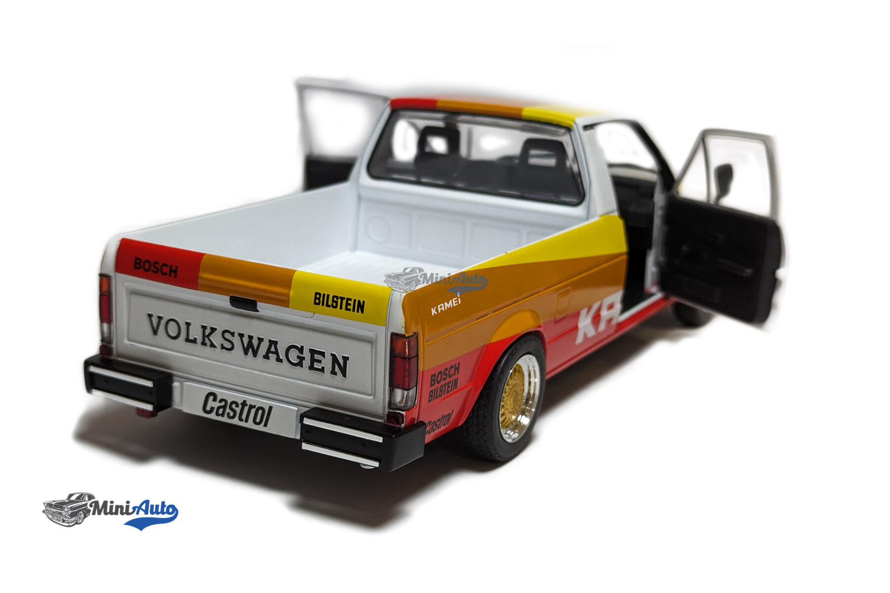 Volkswagen Caddy Pick-up MKI Kamei Tribute 1982 - White/Yellow/Red - Image 3