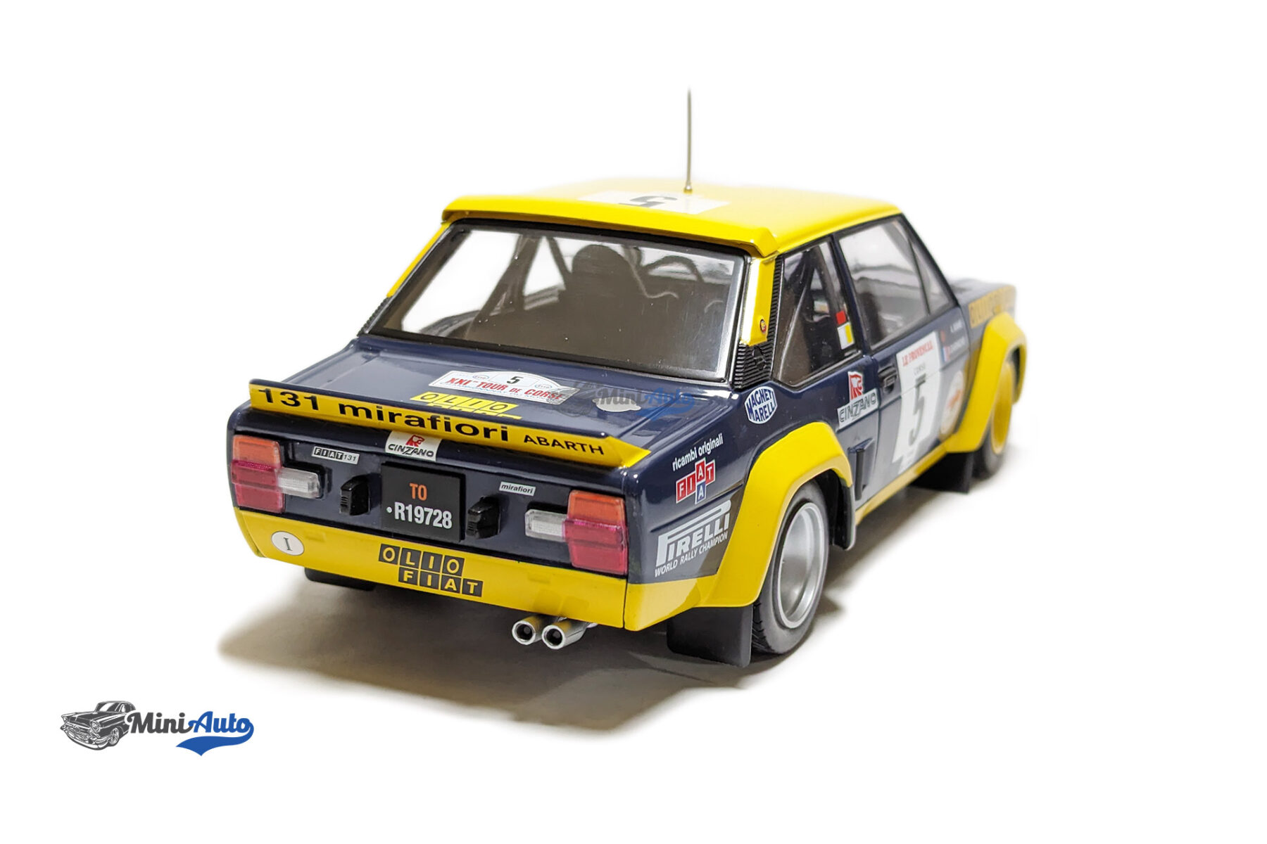 Fiat 131 Abarth N 5 Winner Rally Tour De Corse 1977 B.DARNICHE - A.MAHE - Blue/Yellow - Image 5