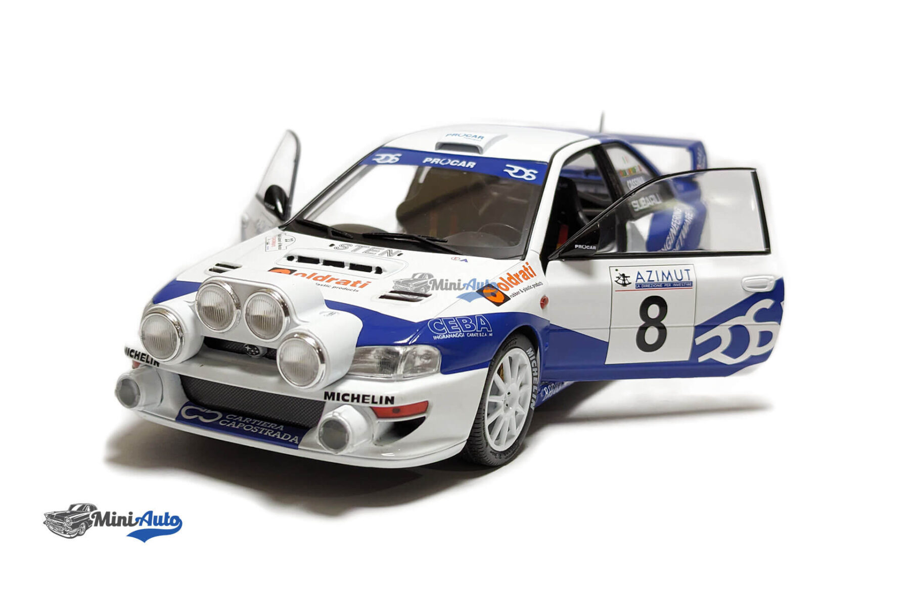 Subaru Impreza S5 WRC99 – Rally Azimut Di Monza – #8 V.Rossi / C.Cassina - 2000 - White - Image 2