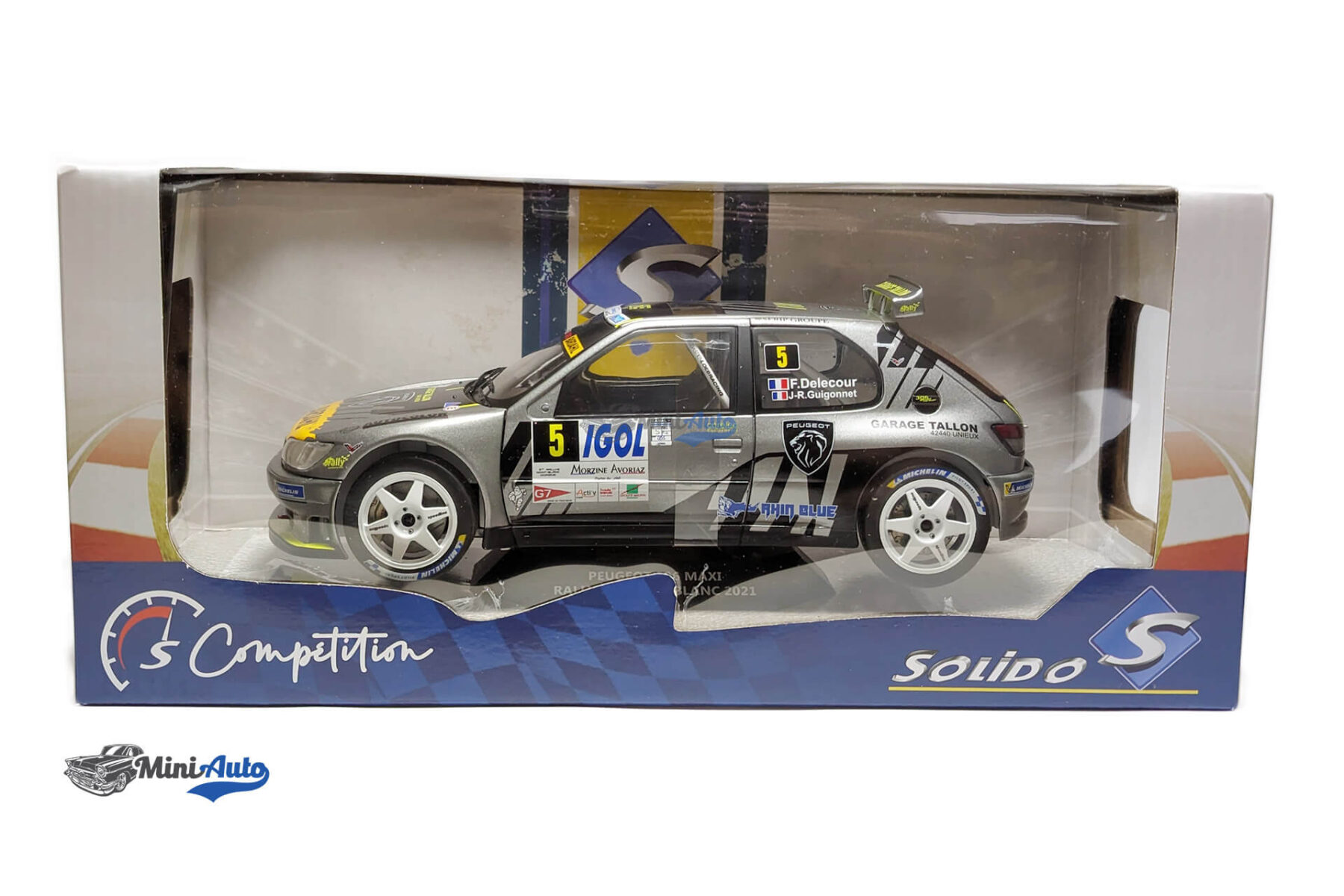 Peugeot 306 Maxi – Rallye du Mont Blanc – #5 F.Delecour   J.R.Guigonnet - 2021 - Grey - Image 6