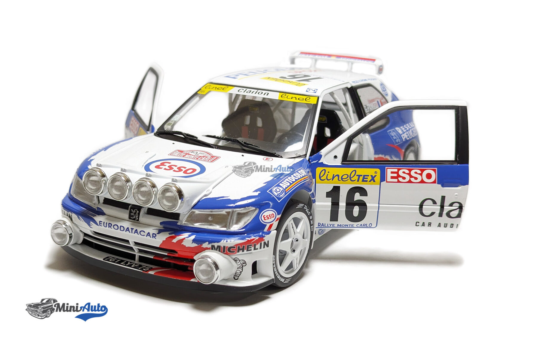 S1808303---Peugeot-306-MAXI-(night-version)-N-16-Rally-MonteCarlo-1998-F.DELECOUR---D.GRATALOUP---White_4 Peugeot 306 MAXI (night version) N 16 Rally MonteCarlo 1998 F.DELECOUR - D.GRATALOUP - White - Image 2