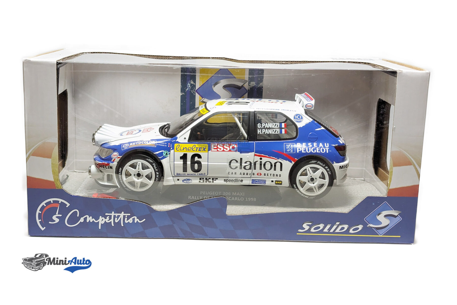 S1808303---Peugeot-306-MAXI-(night-version)-N-16-Rally-MonteCarlo-1998-F.DELECOUR---D.GRATALOUP---White_6 Peugeot 306 MAXI (night version) N 16 Rally MonteCarlo 1998 F.DELECOUR - D.GRATALOUP - White - Image 7