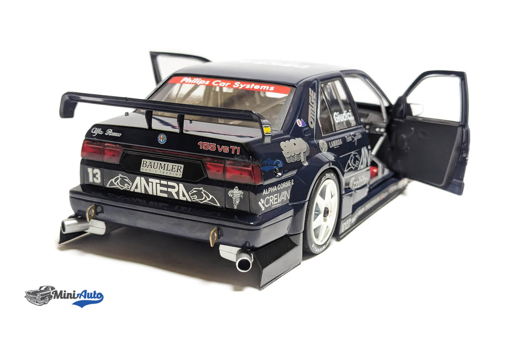 Alfa Romeo 155 V6 Ti Team Alpha Corse 2 N 13 DTM ITC Season 1995 - Black - Image 3