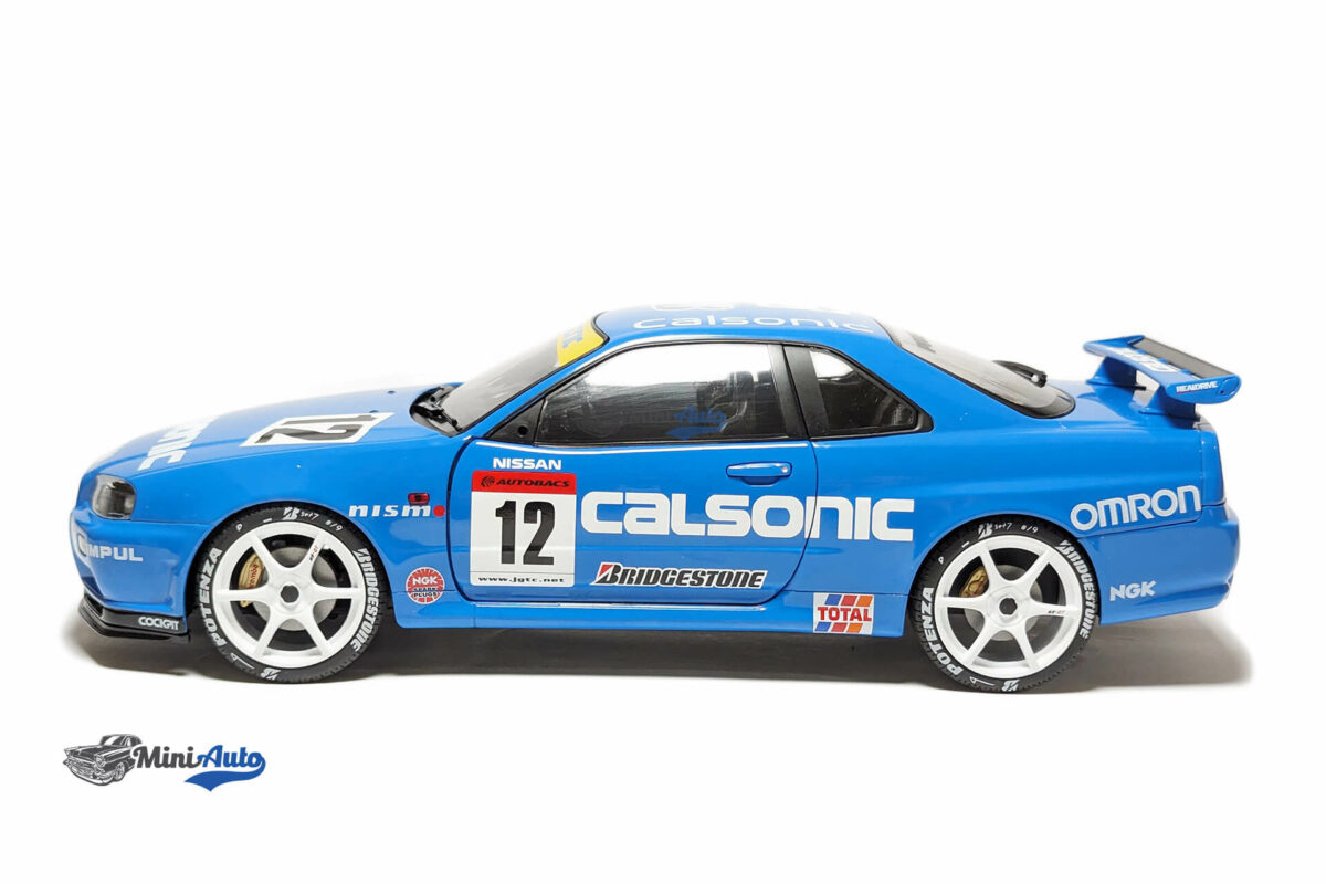 SOLIDO - Nissan Skyline (R34) GT-R Falken Drift Livery - 1999-1/18, Vert/Bleu