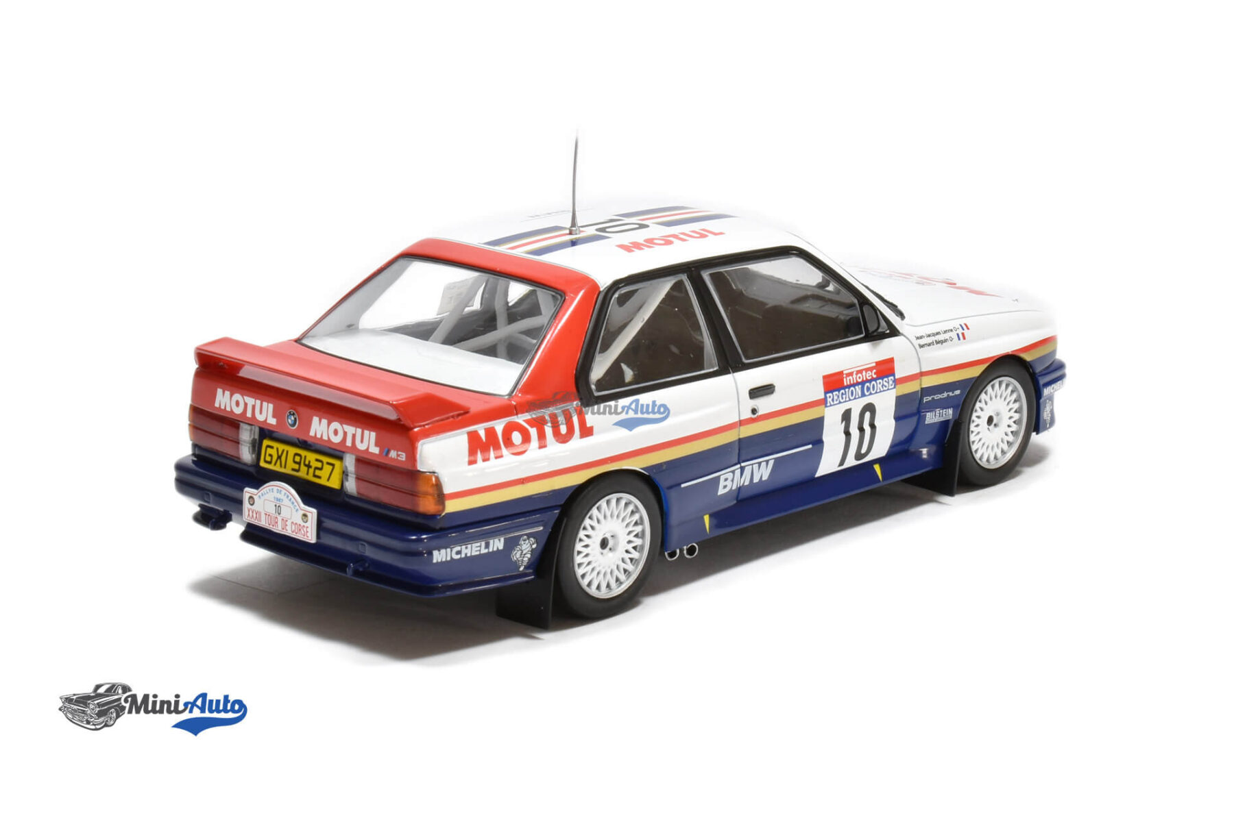 BMW M3 (E30) N10 Winner Rallye Tour de Corse, Beguin, Lenne – 1987 – Blue/White - Image 2