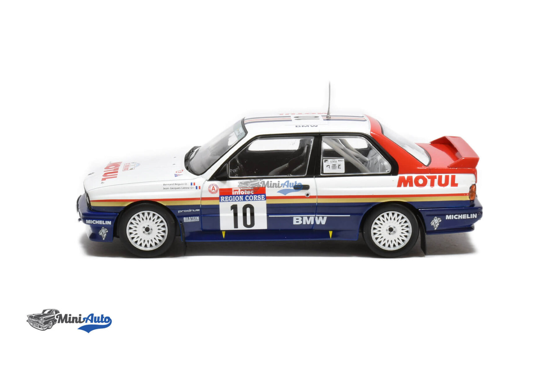 BMW M3 (E30) N10 Winner Rallye Tour de Corse, Beguin, Lenne – 1987 – Blue/White - Image 3