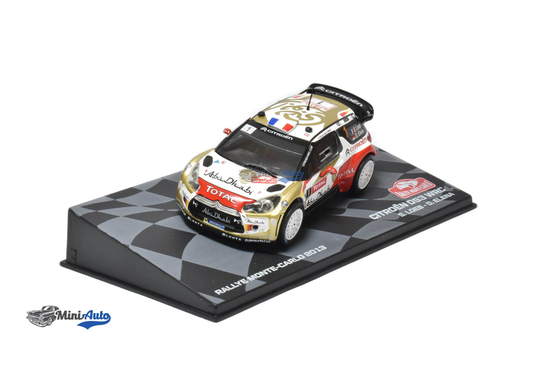 Citroen DS3 WRC #1 Loeb Rally Monte Carlo - 2013 - White/Gold/Red - Image 2