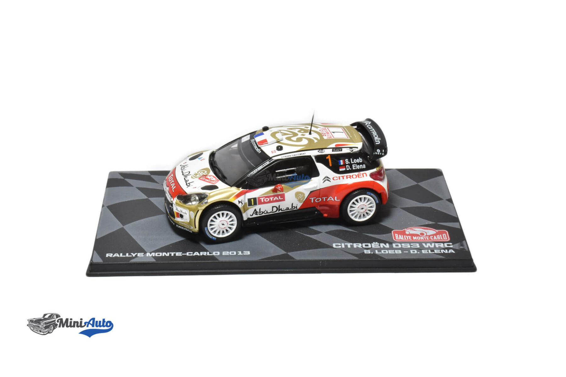 Citroen DS3 WRC #1 Loeb Rally Monte Carlo - 2013 - White/Gold/Red - Image 4
