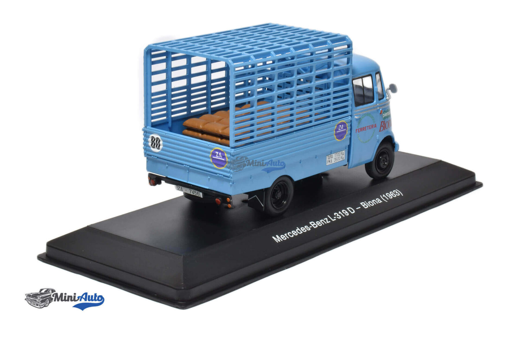 Mercedes Benz L319D Truck Piensos Biona - 1963 - Blue - Image 2