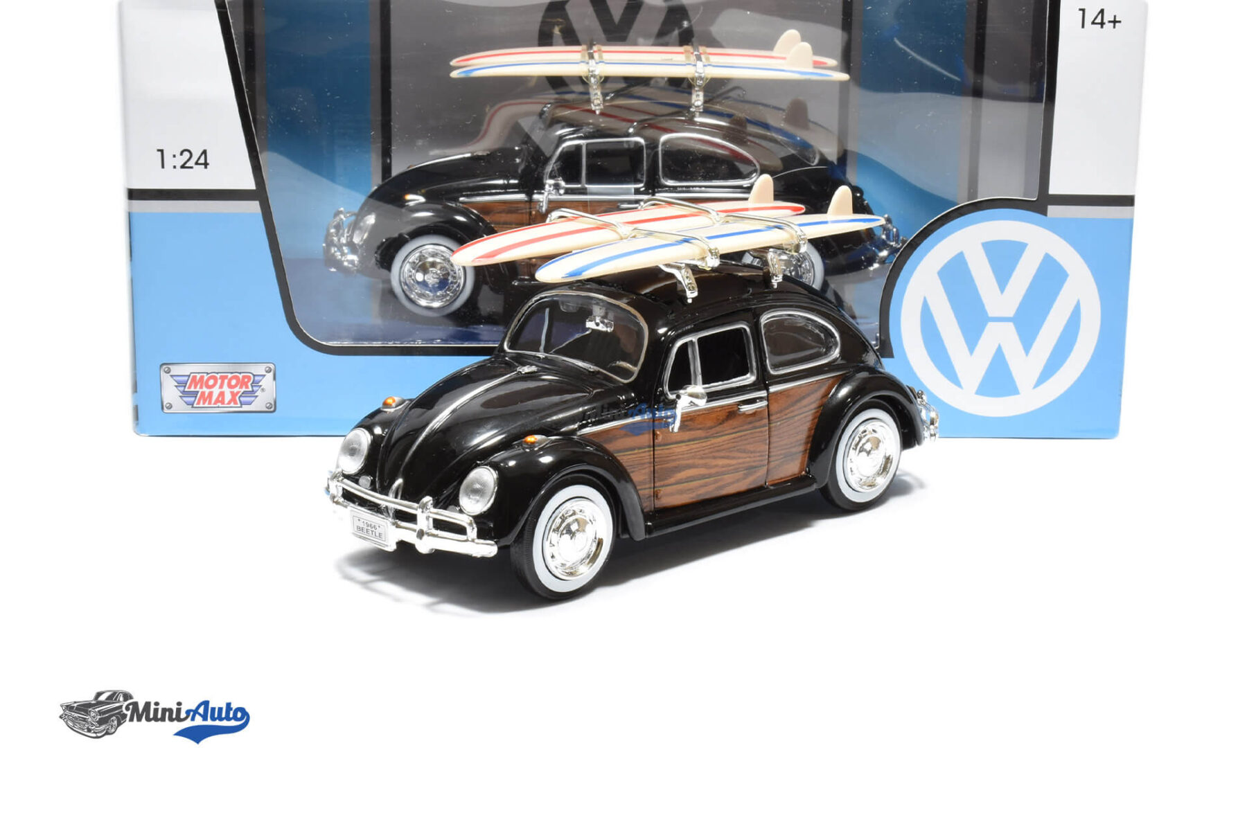 Volkswagen Beetle With Surfboards - 1966 - Black - Image 6