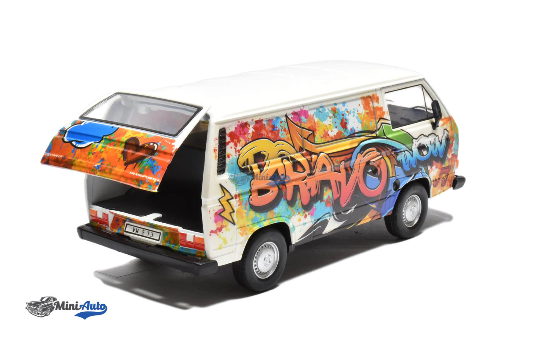 Volkswagen T3 Box Wagon Graffiti - 1987 - White - Image 3