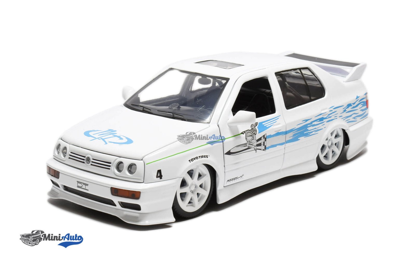 Jada Toys Fast & Furious – 2005 Volkswagen Jetta, Schaal 1:24, Wit, 21 Cm, Met Openende Deuren, Kofferbak En Motorkap, Vanaf 8 Jaar