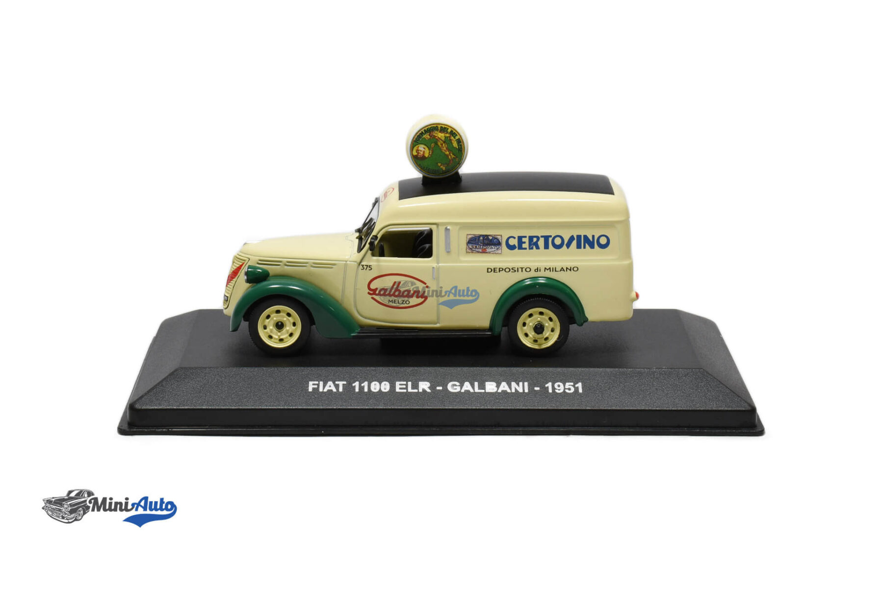 Fiat 1100 ELR van Galbani - 1951 - Light Yellow/Green - Image 3