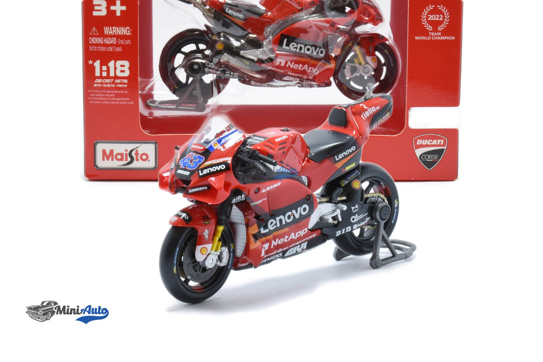 MAI36391M267176---Ducati-Desmosedici-GP22-N43-J.Miller---2022---Red_4 Ducati Desmosedici GP22 N43 J.Miller - 2022 - Red - Image 4
