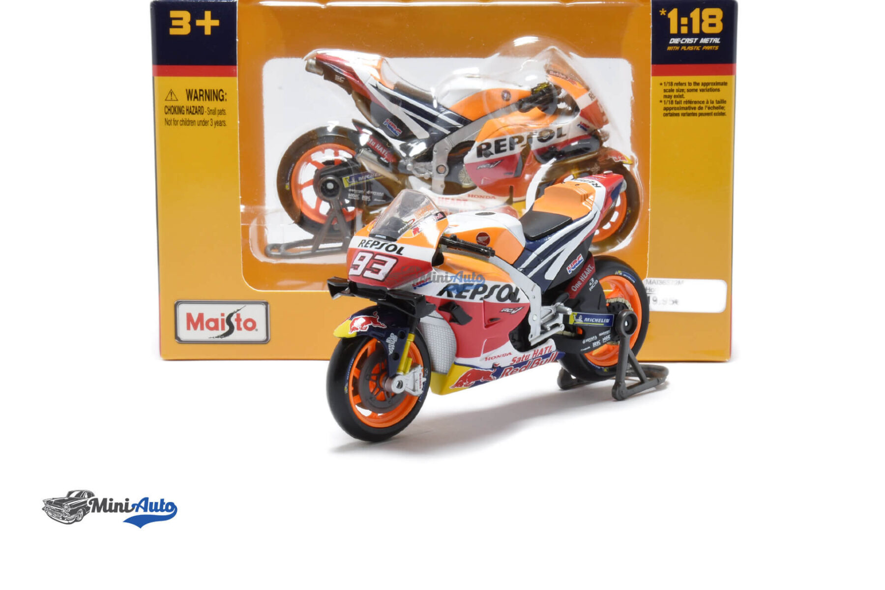 Honda RC213V Team Repsol N93 MotorGP Marc Marquez - 2021 - Orange - Image 4