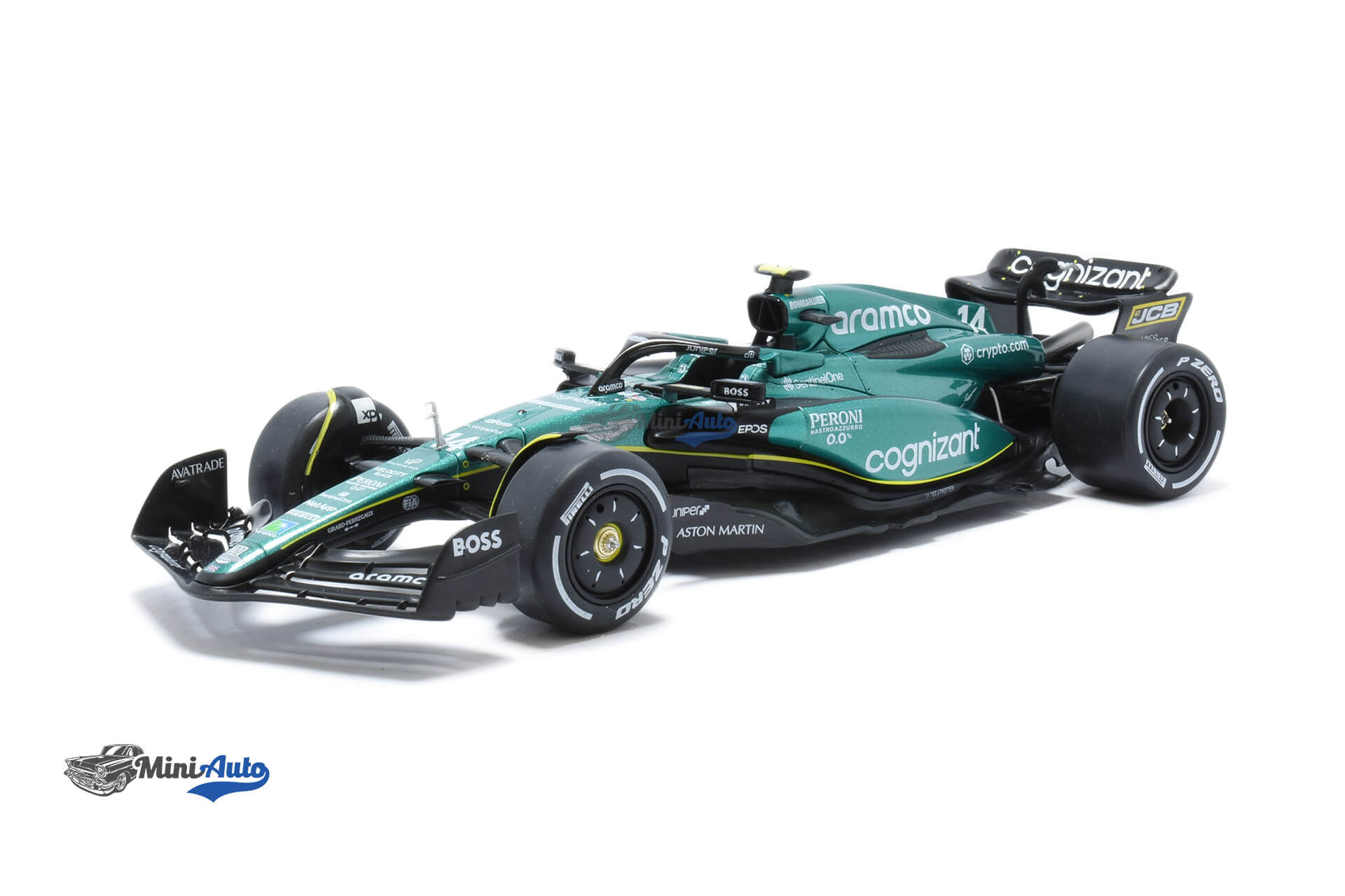 MW2ALA0090---Aston-Martin-AMR23-Fernando-Alonso-N14---2023---Green_1 Aston Martin AMR23 Fernando Alonso N14 - 2023 - Green - Image 1