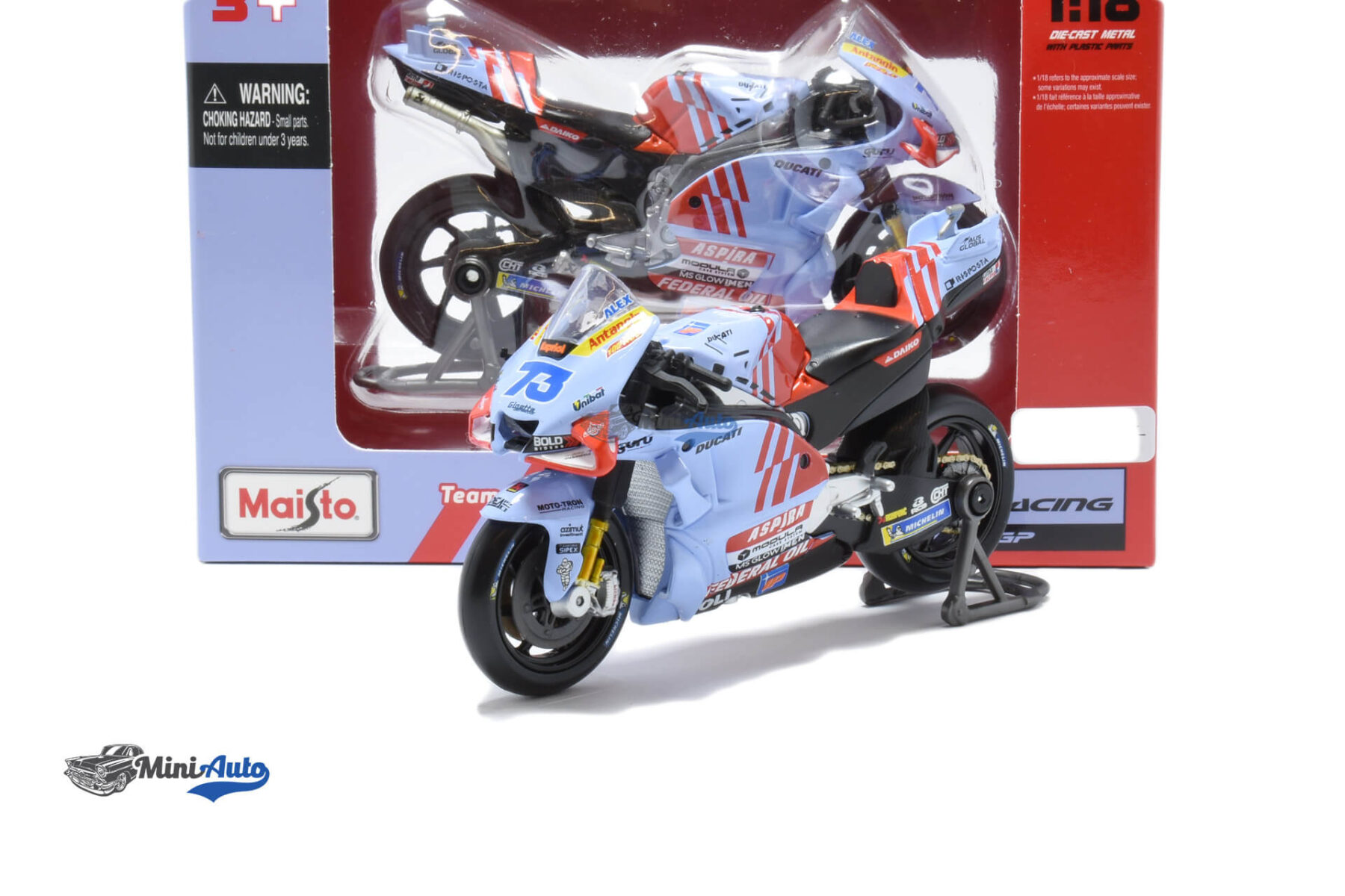 MAI36399ALEX---Ducati-GP23-Team-Gresini-N73-Alex-Marquez---2024---Light-Blue_4 Ducati GP23 Team Gresini N73 Alex Marquez - 2024 - Light Blue - Image 4